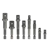 8 本入六角シャンクビット パワー ドライブ ドリル　アダプター 1/4"3/8"1/2"　六角ビットセット 　電動工具