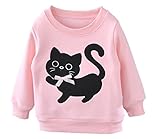 MARIAH(マリア)トレーナー オーバーパーカー　トップス　長袖 丸襟　猫　子供服 女の子　ピンク　36