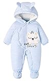 カバーオール 足つき ベビー服 女の子 男の子 新生児 冬服 防寒着 長袖 厚手 前開き 秋冬 出産準備 出産祝い ブルー 73cm