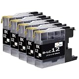 LC12-4PK互換インクカートリッジBrother ブラザーJ6710 J5910 J6510 J960 J955 J860 J825 J810 J710 J705 J940 J925 J840 J740 J725 J540 J525対応インクタンクLC12-4PK LC12BKブラック黒 5本セットICチップ付&残量表示