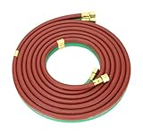 SÜA グレード「T」 1/4インチ オキシ燃料溶接&カッティングツインホース BB継手付き 15 Feet WHT1415
