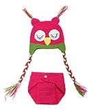 GEMVIE ベビー ニット帽子 毛糸 手作り 撮影服 赤ちゃん コスチューム 新生児 寝相アート 動物 着ぐるみ ベビー 仮装 出産祝い 百日祝い 記念写真 バラ色