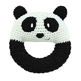 Dandelion Hand Crocheted Ring Rattle, Panda by Dandelion [並行輸入品]