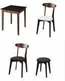 アイボリー1脚＋ダークグレー1脚 スツール_ダークグレー1脚 4点セット(テーブル+チェア2脚＋スツール1脚) ブラック×ウォールナット W68 モダンデザイン ダイニング Worth ワース【ﾉｰﾌﾞﾗﾝﾄﾞ品】