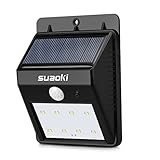 suaokiソーラーライト　センサーライト　太陽光発電　8LED　明暗センサー　人感センサー付き　簡単設置　防水　庭　ガーデン　玄関　屋外照明　防犯などに対応
