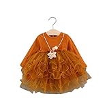 FEVON　ワンピース　ベビー　ドレス　女の子　春秋　長袖　チュール　ふわふわ　可愛い　赤ちゃん　女児　お姫様　プリンセス　フォーマル　カジュアル　おしゃれ　出産祝い　結婚式　入園式　七五三