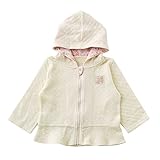 (チャックル) chuckle * スウィートガール * 格子キルト ぺプラム パーカー アイボリー 80cm P3328-80-11