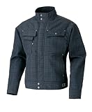 ［寅壱］ＴＯＲＡ【チェック柄長袖ブルゾン】（7560シリーズ・リベット仕様）《127-7560-124》 (L, 77-チャコール)