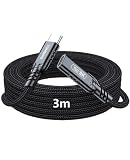 TOMSING USB Type C 延長ケーブル 3m【PD240W急速充電・20Gbps高速転送・4K@60Hz映像出力】USB3.2 Gen2 タイプc 延長コード Type-C オス-メス ナイロン編み スマートフォン/タブレット/ゲーム機/ノートパソコンの機種に対応 (ブラック(20Gbps+240w+8K),3m)