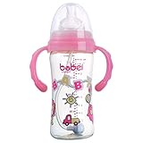 Baoblaze ベビー　赤ちゃん　ミルクボトル　哺乳びん　哺乳瓶　180ｇ/300ｇ　全3色 - 300ml-ピンク, 300mL