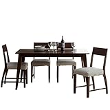 ウォールナット材天然木ダイニング5点セット アイボリー