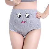 XuBa コットンの通気性の調節可能な妊娠中のハイウエストショーツ パンティと漫画のパターンシームレスな下着 ギフト グレー_XXL