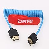 DRRI 8K HDMI to HDMI 2.1 超高速編組コイルケーブル Sony A7R-V A7III a7s3、FX3 to ATOMOS Ninja V 用