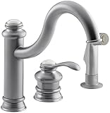 KOHLER K-12185-G Fairfax Single Control Remote Valve Kitchen Sink Faucet, Brushed Chrome [並行輸入品]
