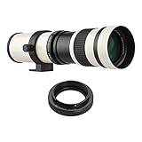 HEIYE 望遠ズームレンズ、Camera MF Super Telephoto Zoom Lens F / 8.3-16 420-800mm T Mount with Adapter Ring Universal 1/4 Thread Replace for EF-Mount Cameras EOS 80D 77D 70D 60D 60Da 50D 7D 6D 5D T7i T7s T6s T6