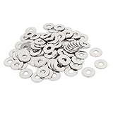 SODIAL(R) M6x18mmx1.5mmステンレススチールラウンドフラットワッシャー　ボルトネジの為　100件