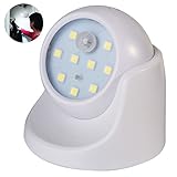 elfishjp LEDセンサーライト ナイトライト 人感＆明暗センサライト360度回転 感応小夜灯 乾電池式 人感フットライト 室内照明 玄関 階段 廊下 電球色