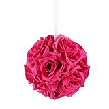 actlati 5pcs人工シルクリボンローズフラワーボールウェディングCenterpiece Pomanderブーケパーティーデコレーション One Size レッド ACTLATI-W-MP153