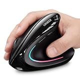 Uineer 縦型ワイヤレスマウス Bluetooth対応 手首の負担を軽減 人間工学デザイン 静音 Type-C充電式 3台接続 4段階DPI 7色ライト PC/Mac対応