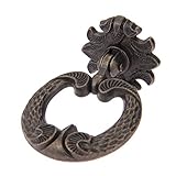 dophee 1pc 4.4 CM x2.40 "単一穴ドロップビンのキャビネット引き出しプルハンドルノブワードローブwith Screws 5 Pieces SZ070280013496RK-U5