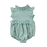 Ochine 夏 ノースリーブ ベビー ロンパース 新生児 カバーオール 無地 100％綿製 ベビー服 子供服 フリルデザイン 歩行服 記念日 出産お祝い 70 80 90 100