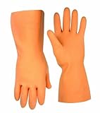2308l Gloves Orange Stippr Lat by Custom Leathercraft