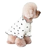 PetGround 犬服 ハートロングスリーブ 春 夏 かわいい 長袖 犬の服 女の子 春夏 秋冬 防虫 小型犬 中型犬 猫 ペット用品 (ピンク, XL)