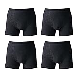 [グンゼ] ボクサーパンツ やわらか肌着 綿100% 抗菌防臭加工 前あき 4枚組 SV61902 メンズ ブラック LL