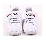 WIN ベビー シューズ 子供 靴 ベビースニーカー柔らかい靴底　軽量 　子供用歩行靴　スニーカー ファーストシューズ　上履き　レザーシューズ　男の子　キッズ　赤ちゃん (13cm, ホワイト)