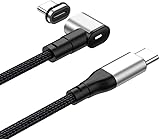 マグネット 2M充電ケーブルType-C TO Type-C L字型【PD対応 100W/20V/5A 急速充電 480Mbps 】マグネット 充電ケーブル USB Type C 充電端子 片側が磁石式充電ケーブル 丈夫なメッシュタイプケーブルMacBook Pro/iPad Pro/Nintendo Switch/Google /Galaxy /Matebook/NexusなどType-C機器に対応 (2M)