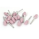 uxcell　研削軸付砥石　研削ビット　木材研磨　ピンク、シルバートーン　ピンクヘッド　回転工具用　セラミック