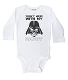 バッフル/ないMess With My Daddyホワイト長袖ワンジー – Star Wars Clothing カラー: ホワイト