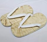 子供本畳雪駄　白の鼻緒　礼装用 (19.5cm Ｌサイズ 大)
