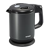 電気ケトルミュート樹脂+ステンレススチール0.8Lブラック/ベージュ14.8 * 22.6 * 21.5cm ( 色 : ブラック )