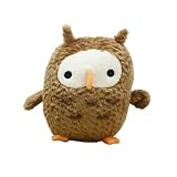 シナダ ぬいぐるみまんまるフクロウ（L）ぬいぐるみ 茶 ぱっちり