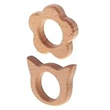 Perfk 歯がため　おしゃれな歯固め　ガラガラ　天然木　軽い　2個セット