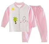 Plus Nao(プラスナオ) ルームウエア ベビー キッズ 長袖 長ズボン パジャマ 寝間着 上下セット トップス ボトムス 子供服 ベビー服 かわい 66cm ピンク【クルマ】