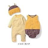ハロウィン パンプキンボディスーツ 長袖 ロンパース キッズ　ベビー 衣装100％コットン ボディスーツ Tシャツ風　かぼちゃ　いちご　ハチ 　3点セット (80, C(ハチ))