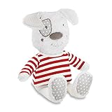 Izziwotnot Petit Henri Dog with Red and White Strip Plush Toy by Izziwotnot