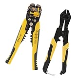 P Prettyia 2点セット　自動ワイヤーストリッパー　ボルトカッター　高炭素鋼　PVCハンドル　　