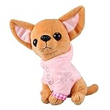 チワワ犬ぬいぐるみ、かわいい立ち子犬ぬいぐるみ、小さなチワワ犬人形、子供用かわいい動物犬のおもちゃ、子供用ベストフレンド、17cm、ピンク