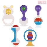 [ tiaeri ]ベビーグラブ&スピンRattle Musical Toyギフトセット、赤ちゃんの最初Teether玩具、BPAフリー、韓国製、venjamin5p