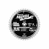 Amana Tool Mamba Series MA10042 Thin Kerf General Purpose 10-Inch x 42 Tooth x ATB+F Grind 5/8-Inch 