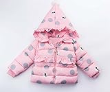 ツバメ--屋　子供 コート ベビー キッズ 女の子 発表会 結婚式　子供服　子供用 厚手 防寒 アウター ジャケット (100, ピンク)