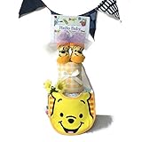 出産祝い おむつケーキ 【サンキャッチャー付き】ディズニー くまのプーさん③ スタイ ベビーソックス 男の子 女の子 クマのプーさん (メリーズS)