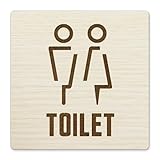 two-face トイレ サイン プレート 両面テープ付 MDF ドアサイン ルームプレート (ホワイト)