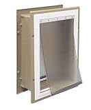 PetSafe Wall Entry Aluminum Pet Door with Telescoping Tunnel Taupe and White Large [並行輸入品]