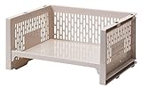 サンコープラスチック(SankoPlastic) 収納 eラック L浅型 幅36.3×奥行28.8×高さ18.3cm ベージュ 日本製 ケース スタッキング 整理整頓 スペース 有効利用 シンプル 433077