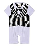 ZOEREA(ゾエレア) ベビーロンパース男の子　フォーマル洋服　ネクタイ　1セット　カバーオール半袖　赤ちゃんフォーマ ル服　出産祝い　七五三　誕生日 写真 撮影 記念日　カバーオール　三ヶ月から十