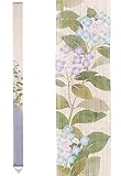 細タペストリー『額紫陽花』 麻100％ 手染め インテリア タペストリー 壁掛け 初夏